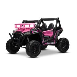Beneo Motors autko elektryczne dziecięce UTV 24 V, Różowy, dwa skórzane siedzenia, pilot zdalnego sterowania 2,4 GHz, silniki 2 x 200 W, Bateria litowa, hamulec elektryczny, światła LED, miękkie koła EVA z zawieszeniem, odtwarzacz MP3 z USB / AUX