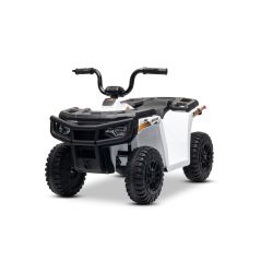 Licencjonowany elektryczny quad Arctic Cat 12V z napędem tylnym, kolor biały, światła LED, akumulator litowy, 2 silniki 25W, oryginalna licencja
