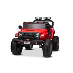 Elektryczny samochodzik Beneo Motors OFFRIDE 4x4², dwumiejscowy, 24 V, czerwony, odtwarzacz MP3 z wejściem USB/AUX, napęd 4x4, akumulator litowy, koła EVA z zawieszeniem, pilot zdalnego sterowania, światła LED