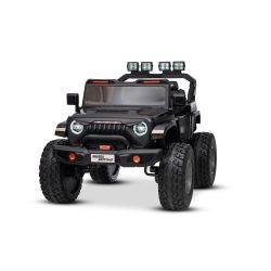 Elektryczny samochodzik Beneo Motors OFFRIDE 4x4², dwumiejscowy, 24 V, czarny, odtwarzacz MP3 z wejściem USB/AUX, napęd 4x4, akumulator litowy, koła EVA z zawieszeniem, pilot zdalnego sterowania, światła LED