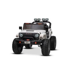 Elektryczny samochodzik Beneo Motors OFFRIDE 4x4, dwumiejscowy, 24 V, biały, odtwarzacz MP3 z wejściem USB/AUX, napęd 4x4, akumulator litowy, koła EVA z zawieszeniem, pilot zdalnego sterowania, światła LED