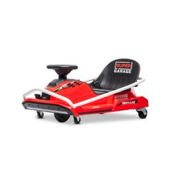 Gokart do driftu Beneo Motors 24 V, czerwony, silnik bezszczotkowy 300 W, akumulator litowy, tryb driftu z prędkością 14 km/h, solidna konstrukcja żeliwna, pas bezpieczeństwa, fotel sportowy, wielofunkcyjna kierownica