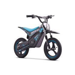 Elektryczny motocykl dziecięcy minicross ROOKIE X 24V (12"), niebieski, bateria litowa, silnik bezszczotkowy 250W, hamulec tarczowy