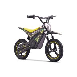 Dziecięcy motocykl elektryczny minicross ROOKIE X 24V (12"), zielony, bateria litowa, silnik bezszczotkowy 250W, hamulec tarczowy