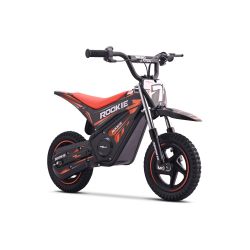 Dziecięcy elektryczny motocykl minicross ROOKIE 24V (12"), czerwony, akumulator litowy, silnik bezszczotkowy 250W, hamulec tarczowy