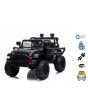  Autko elektryczne OFFROAD z napędem na tylne koła, czarne, akumulator 12 V, wysokie podwozie, szerokie siedzenie, amortyzowane osie, pilot 2,4 GHz, odtwarzacz MP3 z wejściem USB / SD, światła LED