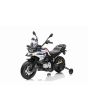 Motocykl elektryczny BMW F850 GS, licencjonowany, akumulator 12V, miękkie koła EVA, silnik 2 x 35W, światła LED, koła pomocnicze, biały