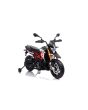 Motorek elektryczny APRILIA DORSODURO 900, licencjonowany, akumulator 12V, miękkie koła EVA, silniki 2 x 18W, zawieszenie, metalowa rama, metalowy widelec, koła pomocnicze, czerwony