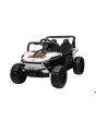 Autko elektryczne UTV Small 12V, białe, napęd na tylne koła, akumulator 12V, plastikowe koła, szerokie podwójne siedzenie, pilot 2,4 GHz, jednoosobowe miejsce, odtwarzacz MP3 z wejściem USB/SD, oświetlenie LED