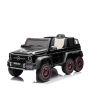 Samochód elektryczny Mercedes-Benz G63 AMG 6X6, Jednomiejscowy, czarny, 6 kół z niezależnym zawieszeniem, Napęd 4 x 45W, Akumulator 12V10AH, Koła i siedzisko plastikowe, Pilot zdalnego sterowania, Licenc