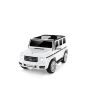 Elektryczny samochodzik Mercedes G, biały, pojedyncze siedzenie, bateria litowa, pilot 2,4 GHz, 2XMOTOR, USB, karta SD, licencja ORGINALNA