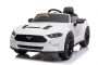 Samochód elektryczny do driftu Ford Mustang 24V, biały, koła Smooth Drift, silniki: 2 x 25000 obr./min, tryb Drift przy 13 km / h, akumulator 24 V, światła LED, przednie koła EVA, pilot 2,4 GHz, miękkie siedzenie PU, licencja ORYGINALNA