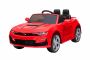 Autko elektryczne Chevrolet Camaro 12V, czerwone, pilot 2,4 GHz, otwierane drzwi, koła EVA, oświetlenie LED, skórzane siedzenie, 2 X MOTOR, wejście USB / SD, licencja ORYGINALNA