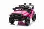 Elektryczny samochodzik OFFROAD NEW z napędem na tylne koła, różowy, bateria litowa, wysokie podwozie, szerokie siedzenie, osie zawieszenia, pilot 2,4 GHz,  światła LED