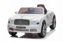 Samochodzik elektryczny Bentley Mulsanne 12V, biały, siedzenie ze skóry ekologicznej, pilot 2,4 GHz, koła Eva, wejście USB / Aux, zawieszenie, akumulator 12V / 7Ah, światła LED, miękkie koła EVA, silnik 2 X 35W, ORYGINALNA licencja