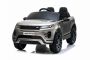  Elektryczny Range Rover EVOQUE, lakierowany, szary, odpowiedni dla jednego dziecka, odtwarzacz MP3 z wejściem USB, napęd 4x4, akumulator 12V10Ah, koła EVA, oś zawieszenia, klucz, pilot Bluetooth 2,4 GHz, licencja