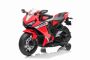 Motocykl elektryczny HONDA CBR 1000RR, licencjonowany, akumulator 12V, plastikowe koła, silnik 30W, światła LED, rama stała, koła pomocnicze, czerwony