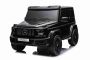 Samochód elektryczny Mercedes-Benz G63 AMG 4x4² Dwumiejscowy 12V, czarny, Odtwarzacz MP3 z wejściem USB/AUX, Napęd 4x4, Akumulator 12V14Ah, Koła EVA z amortyzacją, Fotele skórzane, Pilot, Licencja
