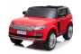 Elektryczne Autko Range Rover, Podwójne Siedzenie, Czerwony Kolor, Skórzane Fotele, Wyświetlacz LCD Z Wejściem USB, Napęd 4 x 4, 2 x 12 V 7 AH, Koła EVA, Osie Zawieszenia, 2.4 GHz Pilot Bluetooth