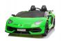 Samochodzik elektryczny Lamborghini Aventador 12V Double, zielony, pilot 2,4 GHz, wejście USB / SD, zawieszenie, drzwi otwierane pionowo, miękkie koła EVA, 2 X SILNIK, licencja ORYGINALNA