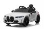 Samochód elektryczny BMW M4, biały, pilot 2,4 GHz, wejście USB/Aux, zawieszenie, akumulator 12V, światła LED, 2 X SILNIK, ORYGINALNA licencja