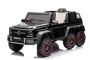 Samochód elektryczny Mercedes-Benz G63 AMG 6X6, Jednomiejscowy, czarny, 6 kół z niezależnym zawieszeniem, Napęd 4 x 45W, Akumulator 12V10AH, Koła i siedzisko plastikowe, Pilot zdalnego sterowania, Licenc