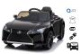 Autko elektryczne Lexus LC500, czarne, oryginalna licencja, zasilanie z akumulatora 12 V, drzwi otwierane pionowo, silnik 2x, pilot zdalnego sterowania 2,4 GHz, zawieszenie, płynny rozruch