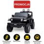 Samochód elektryczny JEEP Wrangler, Jednomiejscowy, czarny, Skórzane siedzenia, Radio z odtwarzaczem Bluetooth, Wejście SD / USB, Napęd 4x4, Bateria litowa, Koła EVA, Osie zawieszenia, Pilot 2,4 GHz