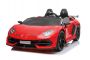Samochodzik elektryczny Lamborghini Aventador 12V Dual, czerwony, pilot 2,4 GHz, wejście USB / SD, zawieszenie, drzwi otwierane pionowo, miękkie koła EVA, 2 X SILNIK, licencja ORYGINALNA