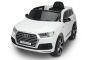 Elektryczne Autko, AUDI Q7 Quattro, Biały Kolor, Oryginalna Licencja, Zasilanie Akumulatorem, Otwierane drzwi, Pojedyncze Siedzenie, 2 x Silnik, Akumulator 12 V, Pilot Zdalnego Sterowania 2,4 GHz, Koła Soft EVA, Płynny Start