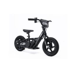 Elektryczny leżaczek dla dzieci RIRIBIKE RTX3 24V (12"), czarny, bateria litowa, silnik 100W, hamulec tarczowy, regulowane siedzisko z miękkiego PU