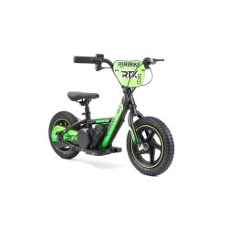 Rowerek elektryczny biegowy RIRIBIKE RTX3 24V (12”) Zielony, akumulator litowy, silnik 100 W, hamulec tarczowy, regulowane miękkie siedzisko PU