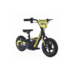 Elektryczny leżaczek dla dzieci RIRIBIKE RTX3 24V (12"), żółty, bateria litowa, silnik 100W, hamulec tarczowy, regulowane siedzisko z miękkiego PU
