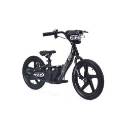 Elektryczny leżaczek dla dzieci RIRIBIKE RTX6 24V (16"), czarny, bateria litowa, silnik 250W, hamulec tarczowy, regulowane siodełko z miękkiego PU