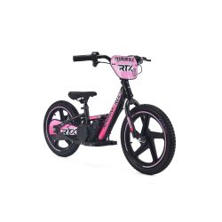 Elektryczny leżaczek dla dzieci RIRIBIKE RTX6 24V (16”), różowy, bateria litowa, silnik 250W, hamulec tarczowy, regulowane siedzisko z miękkiego PU