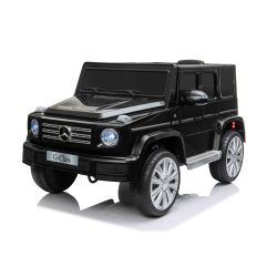 Elektryczny samochodzik Mercedes G500 12V, czarny, pilot 2,4 GHz, wejście USB/SD, zawieszenie, bateria litowa, światła LED, licencja ORYGINALNA