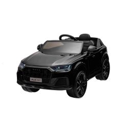 Autko elektryczne Audi Q7 czarne, jednoosobowe, niezależne zawieszenie, akumulator 12 V, pilot, silnik 2 x 35 W, oświetlenie LED, wejście USB/AUX w odtwarzaczu MP3, licencjonowane