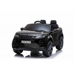 Autko elektryczne Range Rover EVOQUE, czarny, odpowiedni dla jednego dziecka, odtwarzacz MP3 z wejściem USB, napęd 4x4, akumulator 12V10Ah, koła EVA, oś zawieszenia, uruchamianie kluczyka, pilot Bluetooth 2,4 GHz, licencjonowany