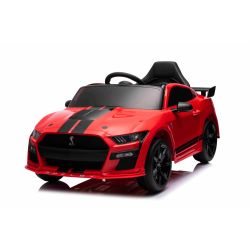 Samochód elektryczny Ford Shelby Mustang GT 500 Cobra, czerwony, pilot 2,4 GHz, wejście USB, światła LED, silnik 2 x 30W, ORYGINALNA licencja