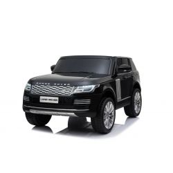Elektryczne Autko Range Rover, Podwójne Siedzenie, Czarny Kolor, Skórzane Fotele, Wyświetlacz LCD Z Wejściem USB, Napęd 4 x 4, 2 x 12 V 7 AH, Koła EVA, Osie Zawieszenia, 2.4 GHz Pilot Bluetooth