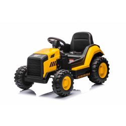 Licencjonowana koparka elektryczna Caterpillar, jednomiejscowa, żółta, wejście USB na odtwarzacz MP3, napęd tylny z 2 silnikami 30 W i akumulatorem litowym