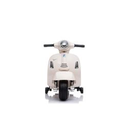Motocykl elektryczny Vespa GTS, biały, z kołami pomocniczymi, licencjonowany, Bateria litowa, skórzane siedzenie, silnik 30W