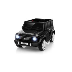Elektryczny samochodzik Mercedes G, czarny, pojedyncze siedzenie, bateria litowa, pilot 2,4 GHz, 2XMOTOR, USB, karta SD, licencja ORGINALNA