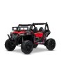 Autko elektryczne dziecięce UTV 24 V, czerwone, dwa skórzane siedzenia, pilot zdalnego sterowania 2,4 GHz, silniki 2 x 200 W, Bateria litowa, hamulec elektryczny, światła LED, miękkie koła EVA z zawieszeniem, odtwarzacz MP3 z USB / AUX