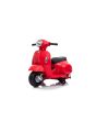Motocykl elektryczny Vespa GTS, czerwony, z kołami pomocniczymi, licencjonowany, akumulator 6V, skórzane siedzenie, silnik 30W