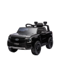 Autko elektryczne FORD Ranger 12V, czarny, skórzane siedzenie, pilot 2,4 GHz, wejście Bluetooth/USB, zawieszenie, akumulator 12V, plastikowe koła, SILNIK 2 X 30W, ORYGINALNA licencja