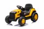 Licencjonowana koparka elektryczna Caterpillar, jednomiejscowa, żółta, wejście USB na odtwarzacz MP3, napęd tylny z 2 silnikami 30 W i akumulatorem litowym